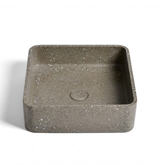 Ideavit Waskom Ideavit Idea.Zoe 39x39x12 cm Vierkant Terrazzo Grijs/Bruin