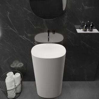 Ideavit Wastafel Ideavit Colidcliff Staand Model 50x35x90 cm Solid Surface Mat Wit