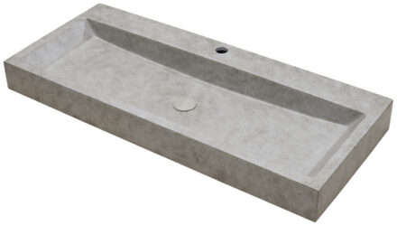 Ideavit Wastafel Ideavit Idea.Zen 100x42x10 cm Rechthoek Beton Grijs/Bruin Ideavit