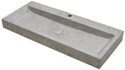 Ideavit Wastafel Ideavit Idea.Zen 100x42x10 cm Rechthoek Beton Grijs/Bruin Ideavit