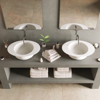 Ideavit Wastafel Ideavit Solidcap 3.0 Opbouw 60x45.2x15.5 cm Solid Surface Mat Wit Ideavit