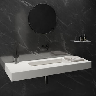Ideavit Wastafel Ideavit Solidsquare 120x46x10 cm Solid Surface Mat Wit