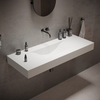 Ideavit Wastafel Ideavit Solidvolo 120x48x11 cm Solid Surface Mat Wit Ideavit