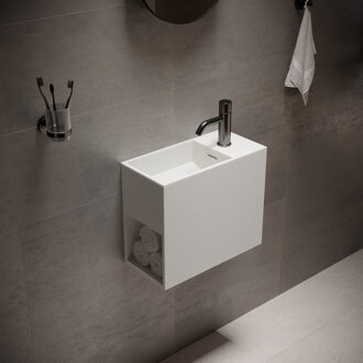 Ideavit Wastafel Ideavit Solidwash 45x22x38 cm Solid Surface Mat Wit