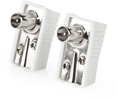 Iec Coax Connector - Iec Mannelijk Gehoekt - Wit