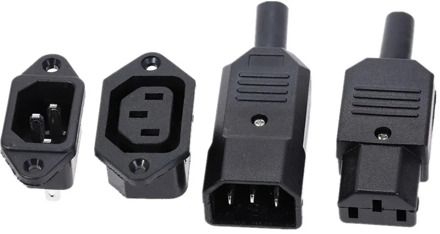 IEC320 C14 C13 Electrical AC Socket 3 Female Male Inlet Plug Connector 3pin Socket Mount