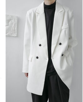 Iefb/Herenkleding Lente Losse Casual Double-Breasted Kleine Pak Jas Koreaanse Stijl Niche Lange mouwen Blazers Mannelijke 9Y4051 wit / L