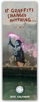 If Graffiti Changed Anything Slim Calendar 2025 - Slimline-Kalender (Browntrout) - Star, Red
