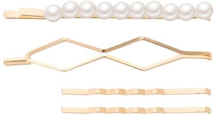 Ifmia 3 Stks/set Pearl Metal Haar Clip Haarband Kam Pin Barrette Haarspeld Hoofdtooi Accessoires Beauty Styling Gereedschap IF1100001-4