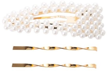 Ifmia 3 Stks/set Pearl Metal Haar Clip Haarband Kam Pin Barrette Haarspeld Hoofdtooi Accessoires Beauty Styling Gereedschap IF1100001-7