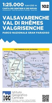 IGC Italien 1 : 25 000 Wanderkarte 102 Valsavarenche