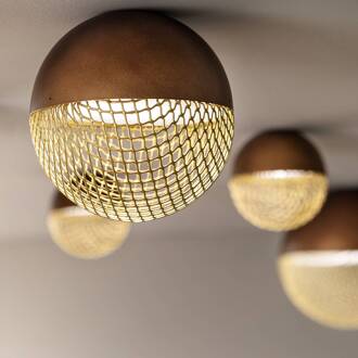 Iglù LED plafondlamp, Ø 25,5 cm messing gepatineerd, goud