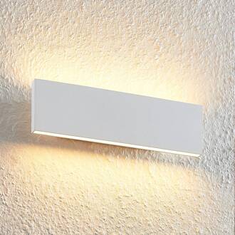Ignazia LED wandlamp, 28 cm, wit, metaal, omhoog/omlaag