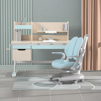 igrow Multifunctional Kids Desk and Chair Set Adjustable Ergonomic Student Computer Desk Children's Study Table With Bookshelf