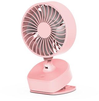 Ihoven Draagbare Mini Fan Clip-Op Tafel Ventilator Usb Oplaadbare Desk Fan 360 Graden Rotatie Verstelbare Desktop Clip-op Fan roze