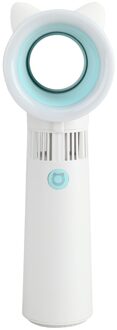 Ihoven Handheld Bladeless Fan Usb Oplaadbare Geen Blad Mini Fans Hand Held Reizen Koeling Air Cooler Fan Bladloze blauw