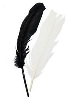 Iindianenveren/sierveren - 15x stuks - zwart/wit - 16 cm - Decoratie veertjes/veren