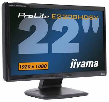 Iiyama E2208HDS - 22 inch - 1920x1080 - Zwart