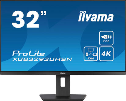 Iiyama PC-scherm - IIYAMA - XUB3293UHSN-B5 - 32 IPS LED 4K 3840 x 2160 - 4ms - 60Hz - HDMI DP USB-C