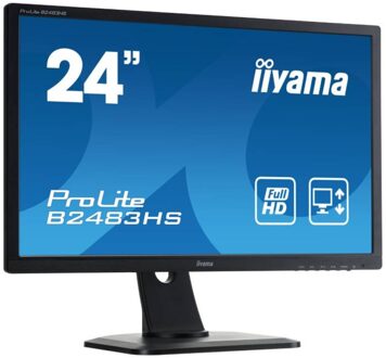 Iiyama ProLite B2483HS-B1 - 24 inch - 1920x1080 - DVI - HDMI - VGA - Zwart