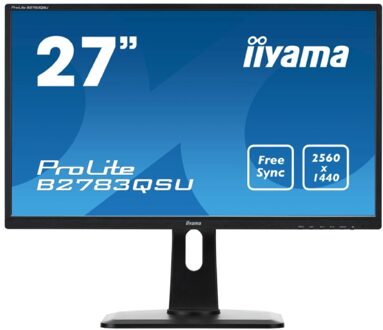 Iiyama ProLite B2783QSU-B1 - 27 inch - 2560x1440 - DP - DVI - HDMI - Zwart