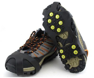 Ijs Sneeuw Schoen Rubber Spikes Antislip 10-Stud Stijgijzers Stretch Schoeisel Ice Gripper Winter Schoenen Laarzen Lopen Vissen gereedschap
