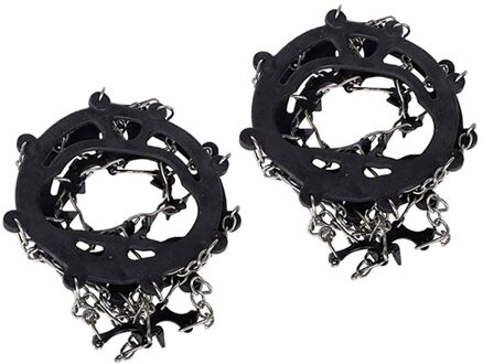 Ijs Sneeuw Schoenen 8-Tanden Anti Slip Spike Grip Laarzen Keten Stijgijzers Grijpers Grips Voor Schoenen Stijgijzers In winter oranje