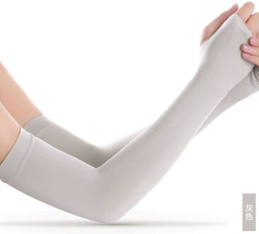 Ijs Stof Arm Mouwen Mangas Warmers Zomer Sport Uv Bescherming Running Fietsen Rijden Reflecterende Zonnebrandcrème Bands Grijs