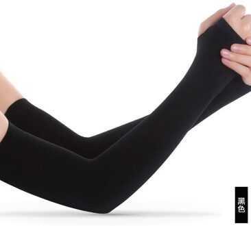 Ijs Stof Arm Mouwen Mangas Warmers Zomer Sport Uv Bescherming Running Fietsen Rijden Reflecterende Zonnebrandcrème Bands zwart