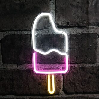 Ijs Vorm Led Neon Light Teken Voor Bruiloft Decoratie Kinderkamer Home Decor Usb Muur Opknoping Led neon Lamp
