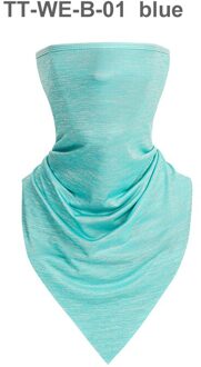 Ijs Zijde Driehoekige Sjaal Zomer Bandana Mannelijke Dunne Naadloze Magic Cool Hoofdband Mannen Zon Blok Vrouwen Fiets Zonnebrandcrème Maskers 1 stk blauw