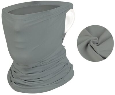Ijs Zijde Sjaal Oor Loops Halsbeenkap Uv-bescherming Stofdicht Bandana Fietsen Gezichtsmasker Gebruik Koeling In De Zomer zonnebrandcrème Cooldown grijs