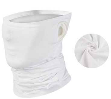 Ijs Zijde Sjaal Oor Loops Halsbeenkap Uv-bescherming Stofdicht Bandana Fietsen Gezichtsmasker Gebruik Koeling In De Zomer zonnebrandcrème Cooldown wit
