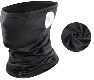 Ijs Zijde Sjaal Oor Loops Halsbeenkap Uv-bescherming Stofdicht Bandana Fietsen Gezichtsmasker Gebruik Koeling In De Zomer zonnebrandcrème Cooldown zwart