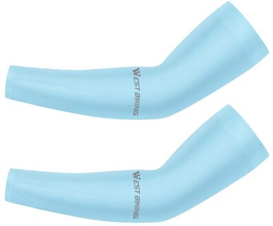 Ijs Zijde Zonnebrandcrème Riding Mouwen Anti-Uv Zomer Rijden Running Arm Warmers Outdoor Arm Schede Fiets Mouw Fietsen Apparatuur 1 paar- blauw