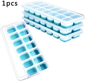 Ijsbakje Food Grade Silicone Ice Cube Maker Mold Met Deksels Voor Ijs Chocolade Party Whiskey Cocktail blauw