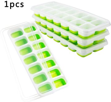 Ijsbakje Food Grade Silicone Ice Cube Maker Mold Met Deksels Voor Ijs Chocolade Party Whiskey Cocktail groen