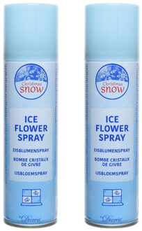 IJsbloemen sneeuwspray - 2x - busje 150 ml - raamspray - spuitbus - raamversiering