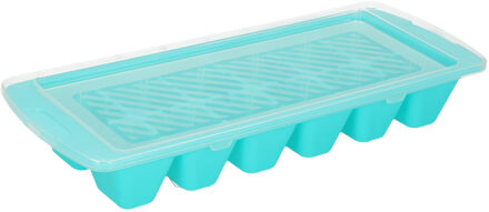 IJsblokjes/ijsklontjes maken kunststof bakje met afsluitdeksel blauw 28 x 11 cm
