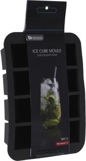 Ijsblokjesmaker siliconen 19x14cm grijs Zwart