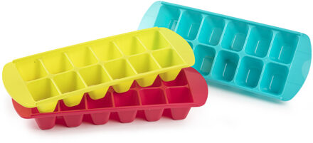 ijsblokjesvorm - 3x stuks - multi - 29 x 11 cm - ijsklontjes maken - mal