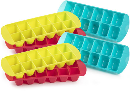 ijsblokjesvorm - 6x stuks - multi - 29 x 11 cm - ijsklontjes maken - mal