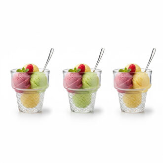 ijscoupe Sicilie - 3x stuks - glas - 230 ml - 9 x 9 cm