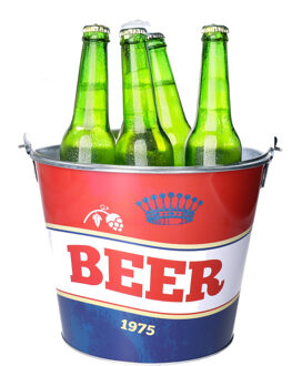 IJsemmer/bierkoeler met handvat - Retro look - 4.5L - metaal - holland - D22 x H17 cm