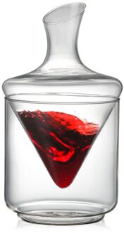 Ijsemmer Decanter Glas Bar Decanter Set Schuine Mond Piramide Waterval Rode Wijn Gieten Glas