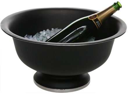 IJsemmer - zwart - op voet - metaal - 41 cm - H21 cm - champagne emmer - luxe