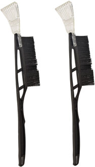 Ijskrabber - 2x stuks - met borstel - 52 cm zwart - kunststof - Ruiten krabber - Auto accessoires