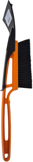 Ijskrabber - met borstel - 52 cm oranje - kunststof - Ruiten krabber - Auto accessoires