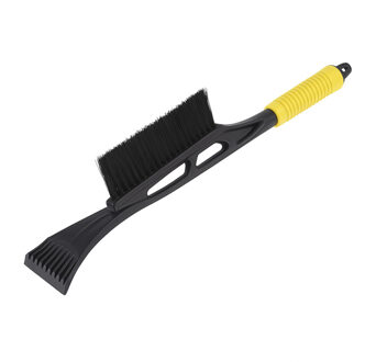 IJskrabber met borstel - extra lang - zwart/geel - 53 cm - kunststof - raamkrabber