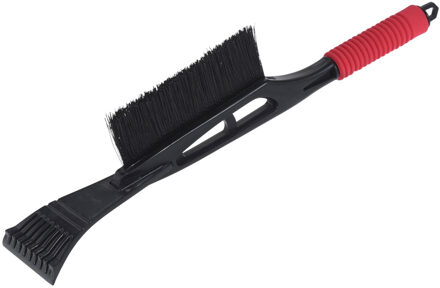 IJskrabber met borstel - extra lang - zwart/rood - 53 cm - kunststof - raamkrabber